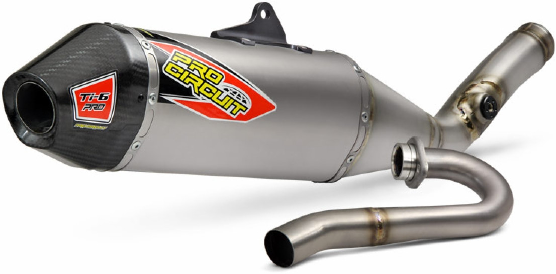 Ti-6 Pro Titanium Full Exhaust System w/ Carbon End Cap - For 18-20 Suzuki RMZ450 - Click Image to Close