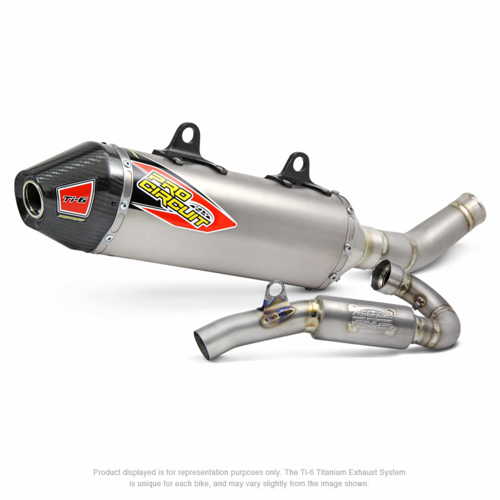 Ti-6 Titanium Full Exhaust System w/ Carbon End Cap - For 17-18 450 SX-F/XC-F - Click Image to Close