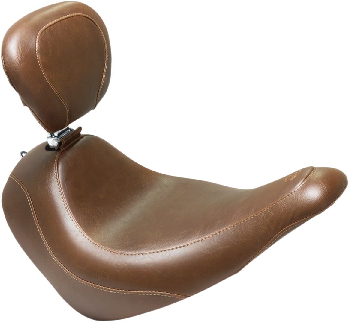 Tripper Smooth Wide Brown Solo Seat w/Backrest - For 18-19 HD FLSB FXLR - Click Image to Close