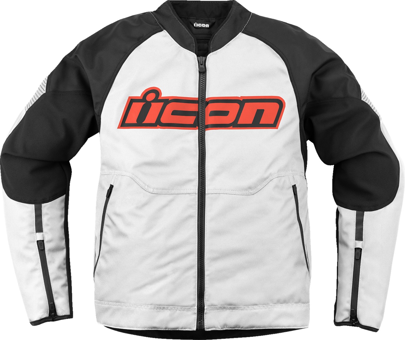 ICON Overlord3 Jacket Men's XL Black/White - Men's sport fit jacket with protection - Click Image to Close