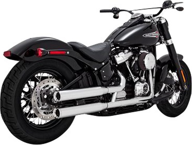 Vance & Hines HD Softail 18-22 Eliminator S/OS Chrome Slip-On Exhaust - Click Image to Close