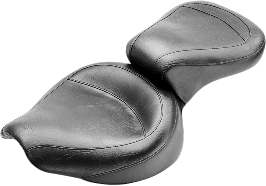 Smooth Vinyl 2-Up Seat - Black - For 67-84 Harley Dyna Touring - Click Image to Close