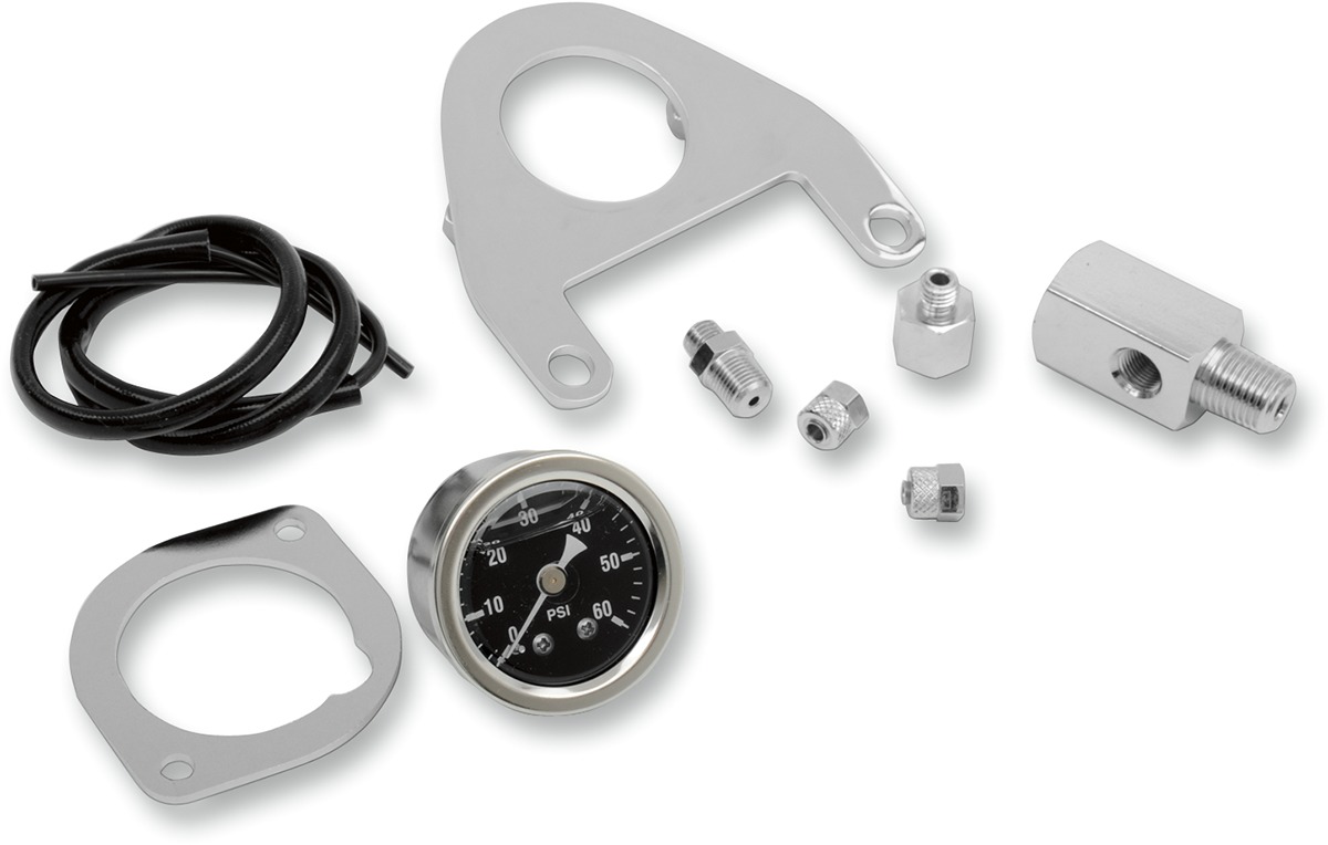 1-5/8" Oil Pressure Gauge w/ Rocker Mount Kit, 60 psi - For Twin Cam - Click Image to Close