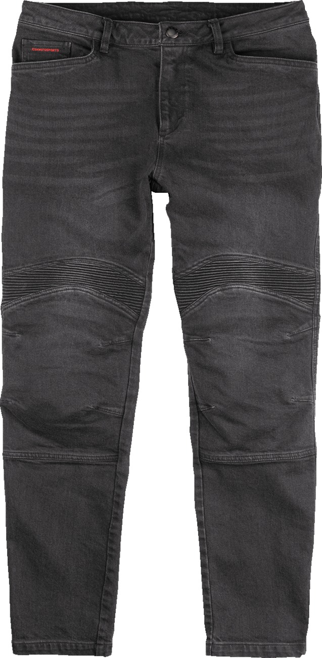 ICON Slabtown Jeans Men's 44 Black - Men's riding jeans with impact protection - Click Image to Close