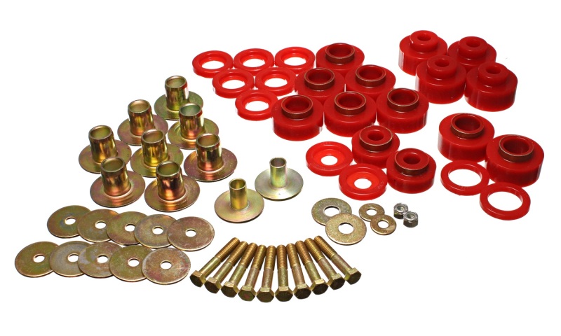 68-72 Chevy Chevelle/Monte Carlo/Malibu/El Camino Red Body Mount Set - Click Image to Close