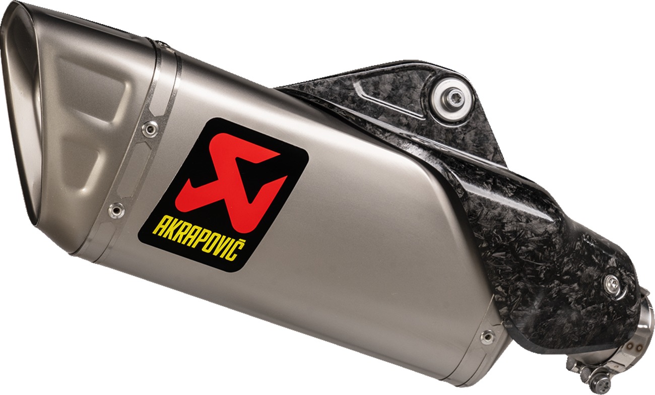 Titanium Slip On Exhaust w/ Carbon Heat Shield - For 22-24 Yamaha MT-10 - Click Image to Close