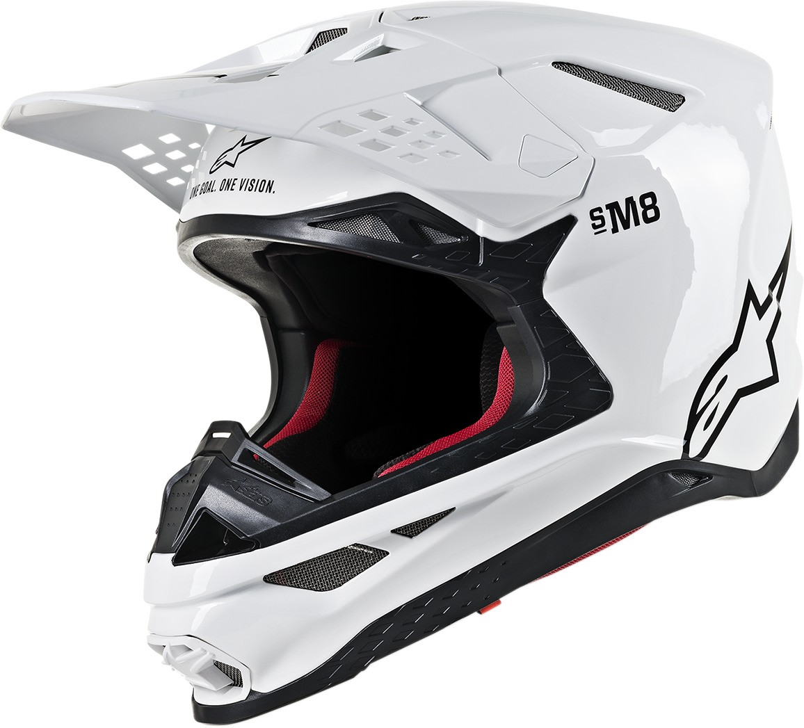 Supertech S-M8 Solid Helmet Gloss White Small - Click Image to Close