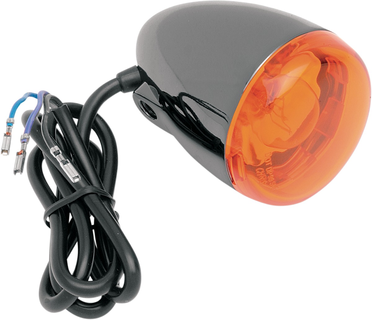 Black Nickle Deuce-Style Amber Turn Signal - Front - 8500A-BN - Click Image to Close