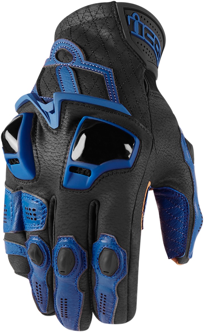 Hypersport Leather Cold Weather Short Cuff Gloves - Blue Men's Small - Click Image to Close