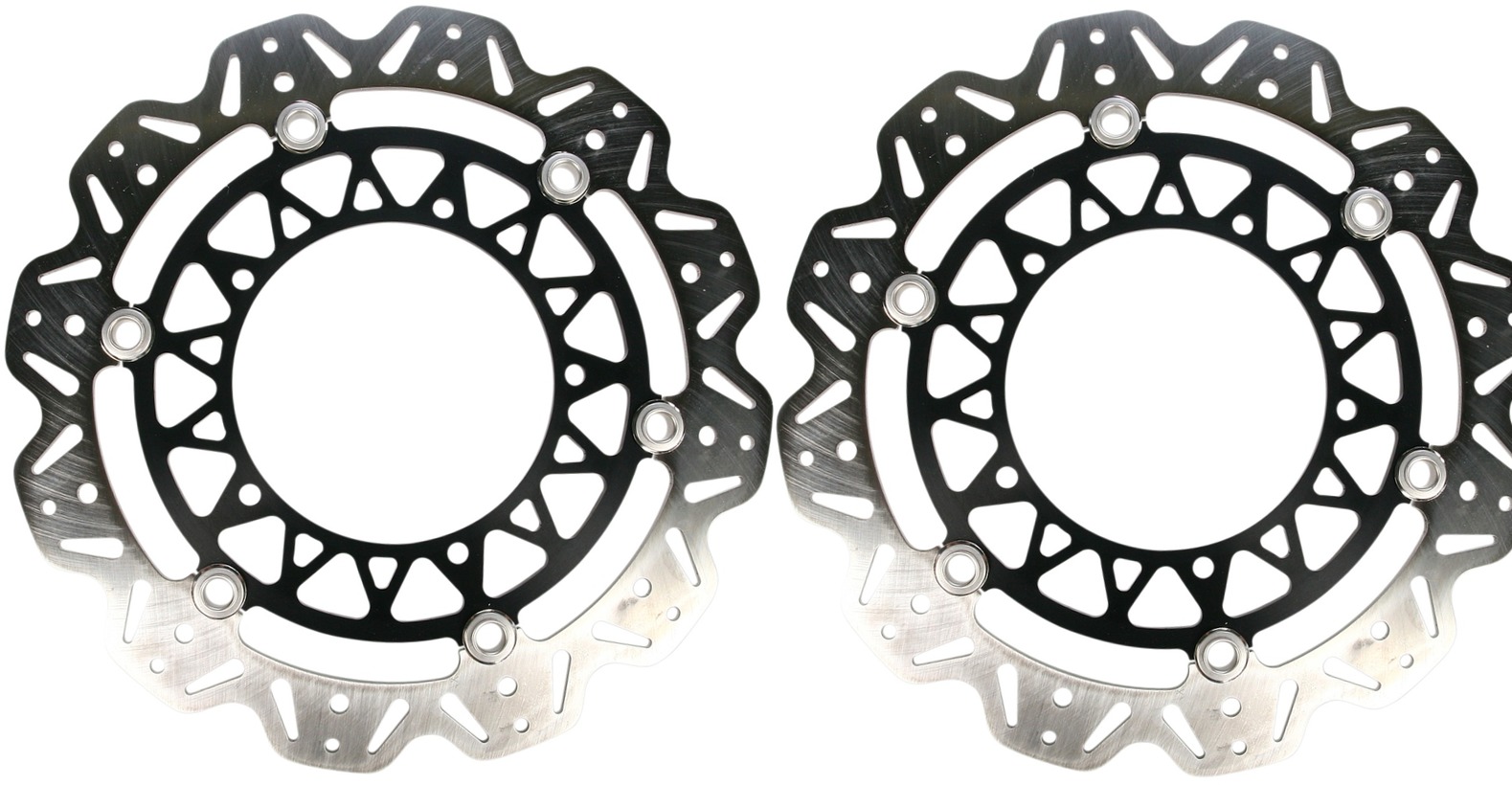 Front VEE Brake Rotors - Black - VEE Style Brake Rotor - Black Center Front Set - Click Image to Close