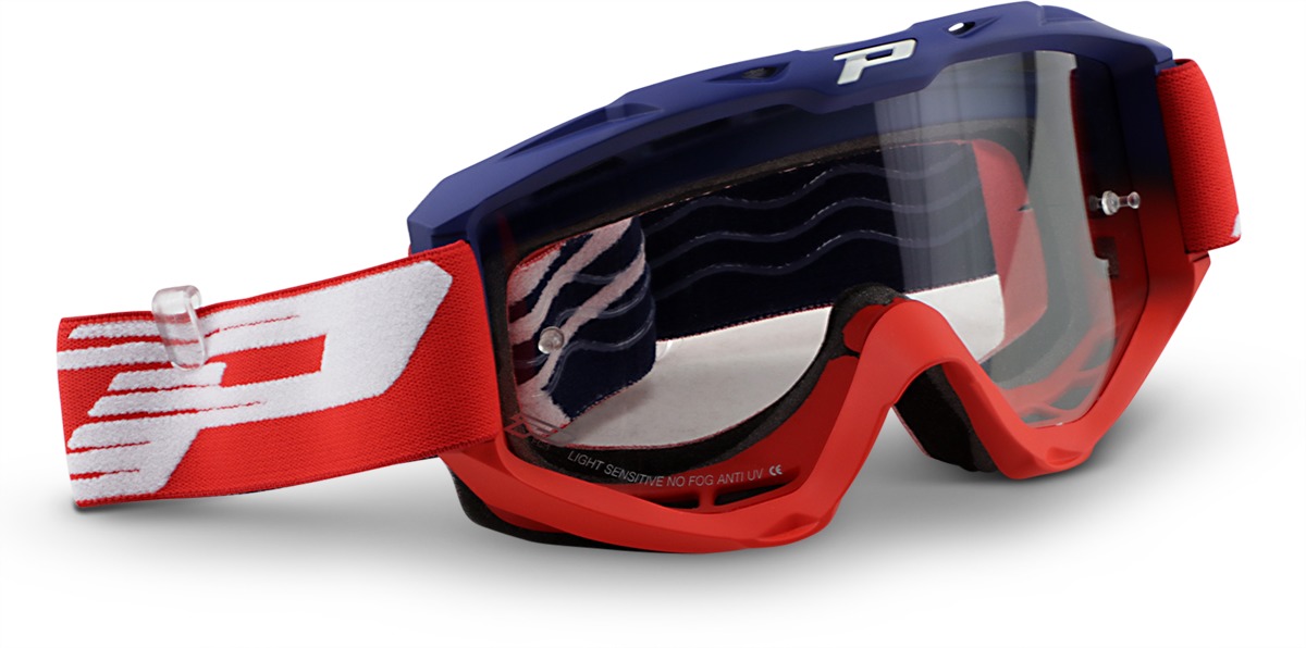 3450 Blue / Red Riot OTG Goggles - Light Sensitive Lens - Click Image to Close