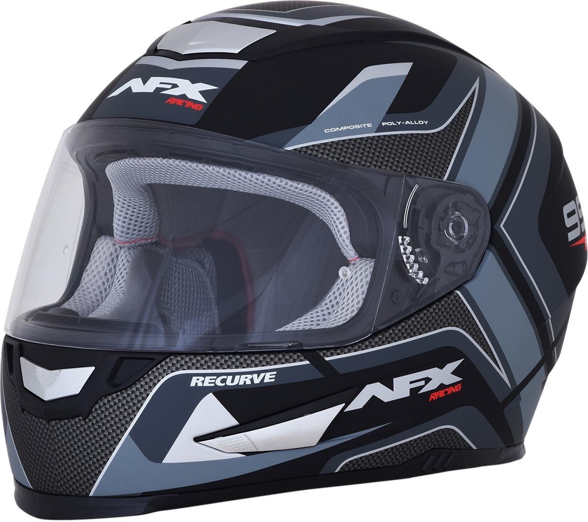 FX-99 Full Face Street Helmet Matte Black/Gray Small - Click Image to Close