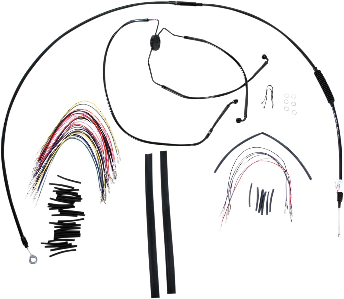 Extended Black Control Cable Kit For Baggers - 15" tall bars (non-ABS) - Click Image to Close