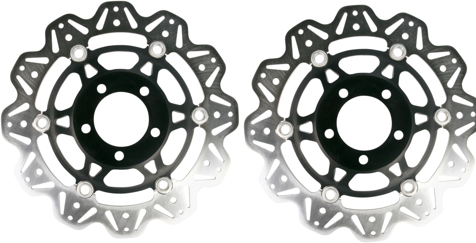 Front VEE Brake Rotors - Black - VEE Style Brake Rotor - Black Center Front Set - Click Image to Close