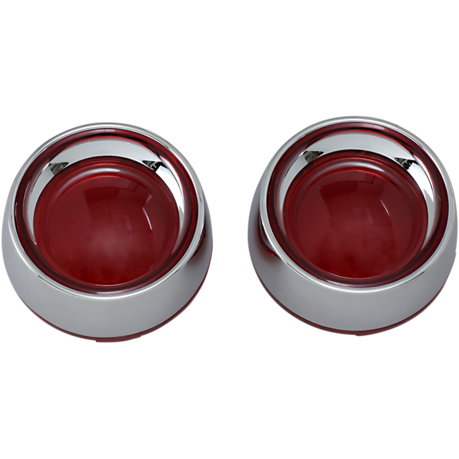 Deep Dish Bezel With Red Lens Chrome - Click Image to Close