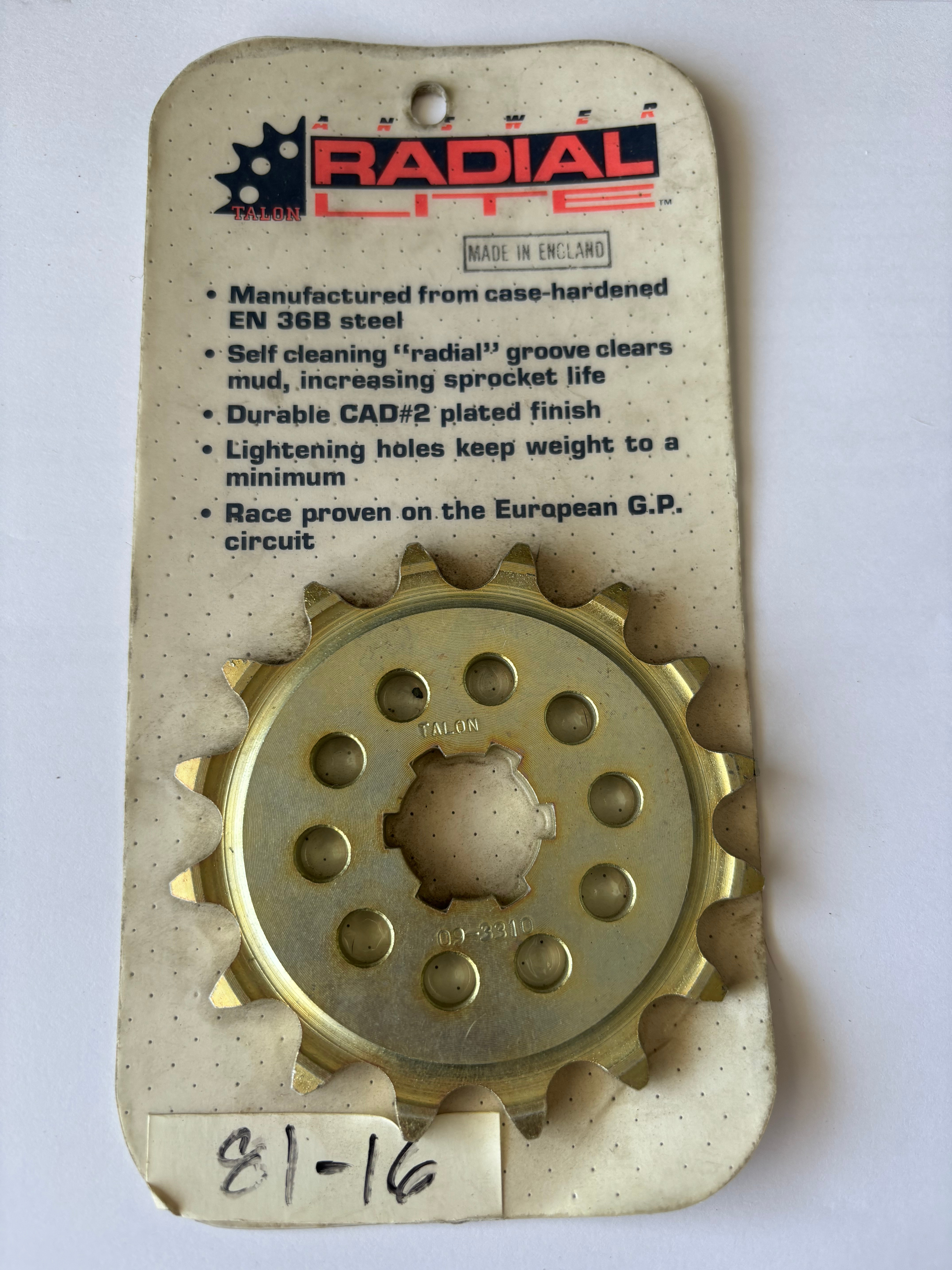 16t C/S Front Sprocket - Click Image to Close