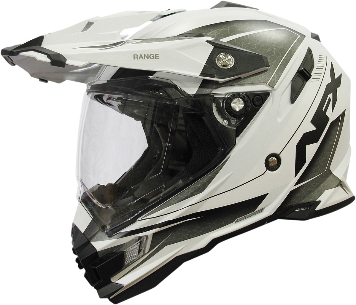 FX-41DS Range Full Face Dual-Sport Helmet Matte White Medium - Click Image to Close