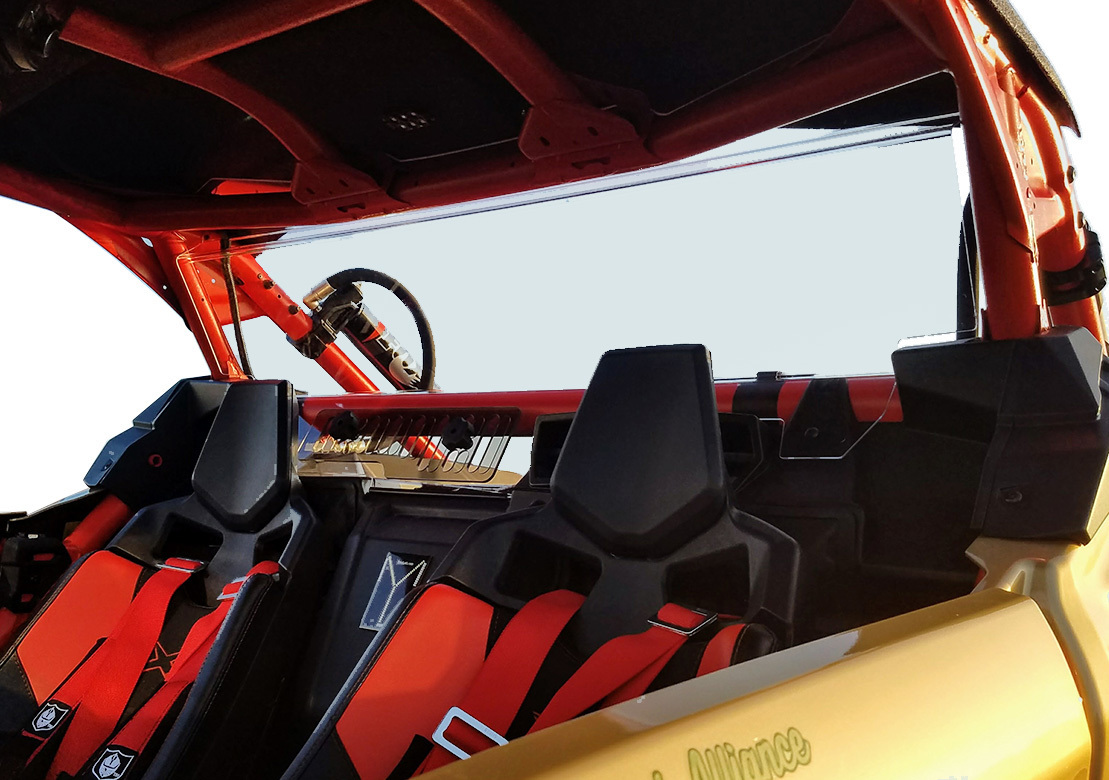 Clear Rear Windshield w/Sliding Vent - For 2017 Can-Am Maverick X3 Turbo - Click Image to Close