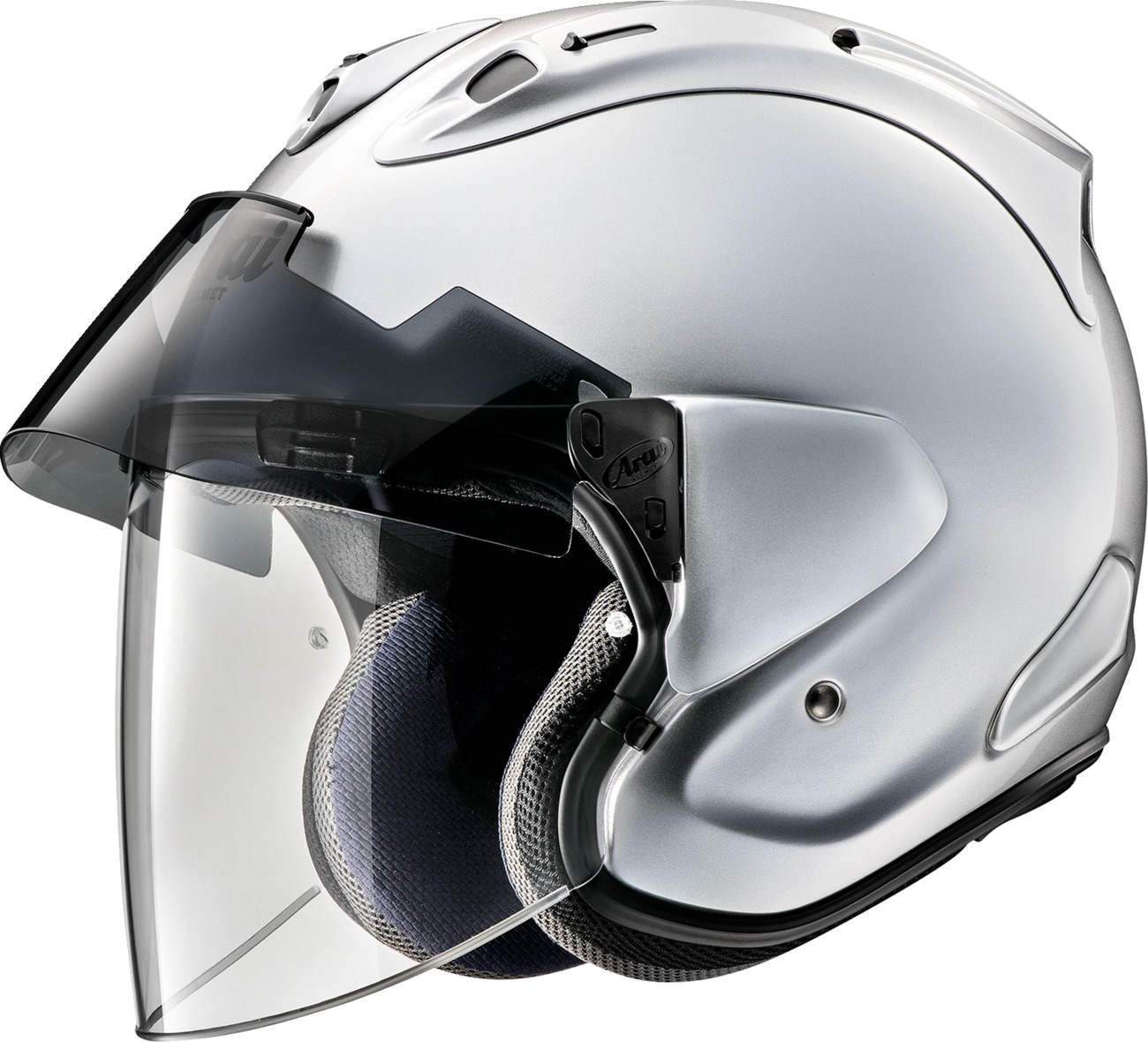 Arai Ram-X Helmet XL Silver Gloss Unisex - Premium open face helmet in XL, Silver Gloss - Click Image to Close