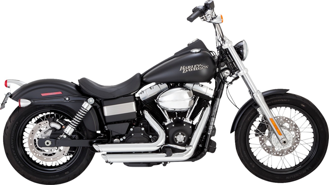 Vance & Hines HD Dyna 12-17 Shortshots Staggered Chrome PCX Full System Exhaust - Click Image to Close