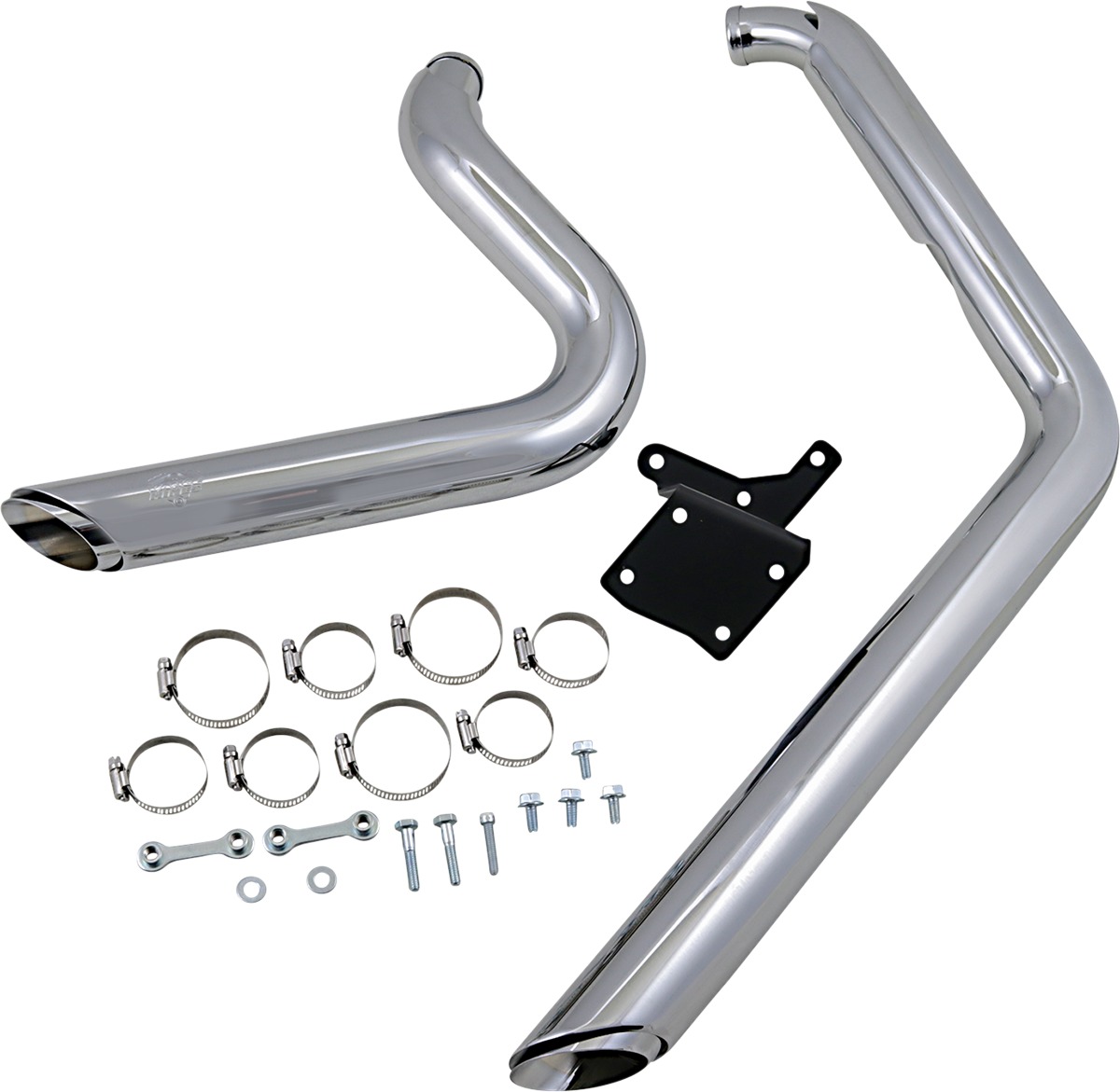 Shortshots Staggered Chrome Full Exhaust - For 91-05 Harley FXD - Click Image to Close