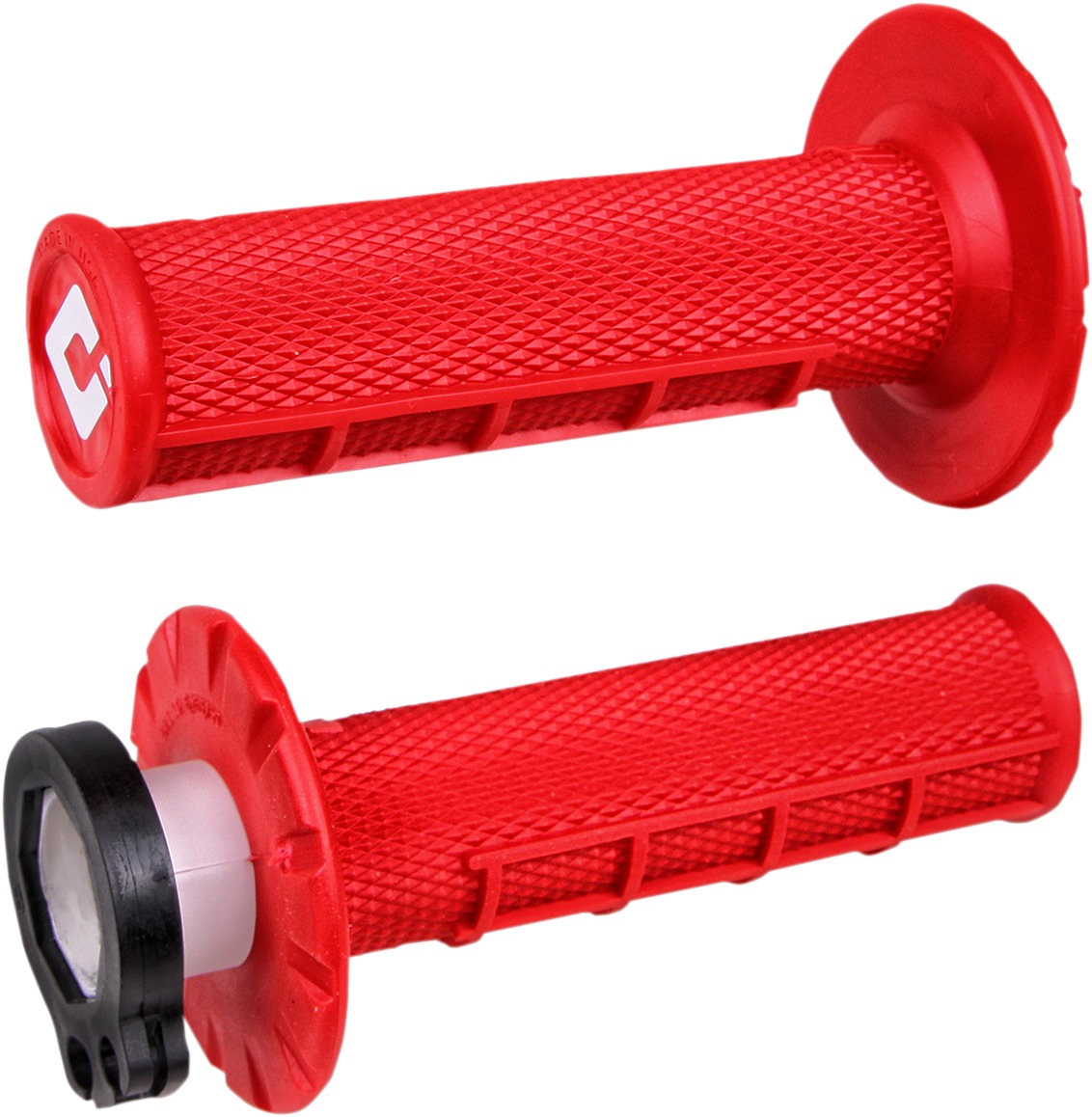 MX V2 Lock On MX Grips System - Half Waffle, Red - Click Image to Close