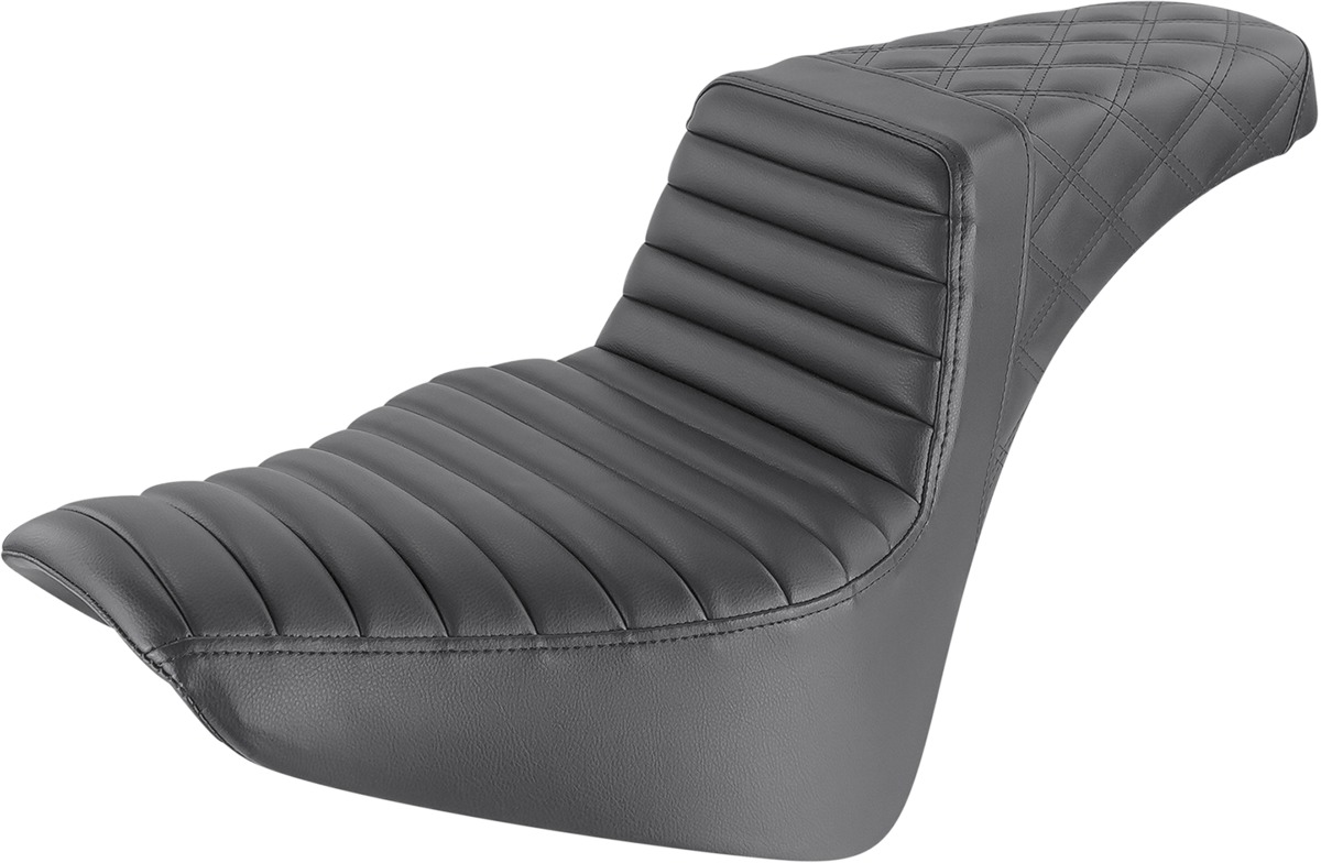 Step-Up Tuck and Roll 2-Up Seat - Black - For 18-20 Harley FLDE FLHC FLSL - Click Image to Close