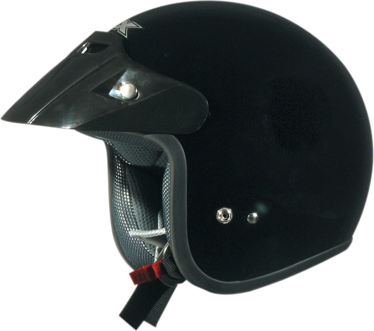 FX-75 Open Face Street Helmet Gloss Black Small - Click Image to Close