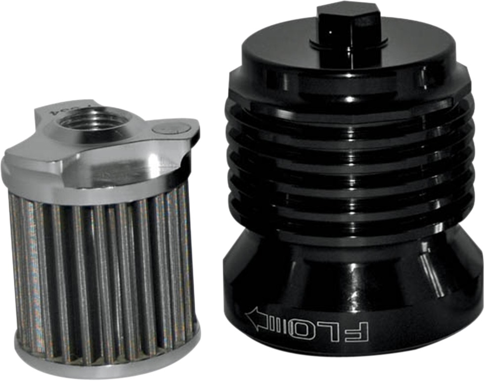 FLO Reusable Stainless Steel Spin On Black Oil Filter - Click Image to Close