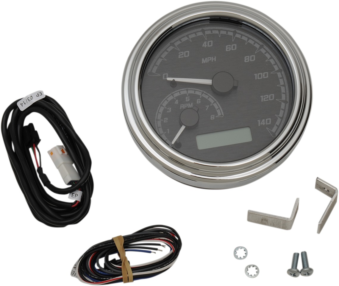 MVX-2002 Series - Fatbob Gauge Blk/Gry Chr - Click Image to Close