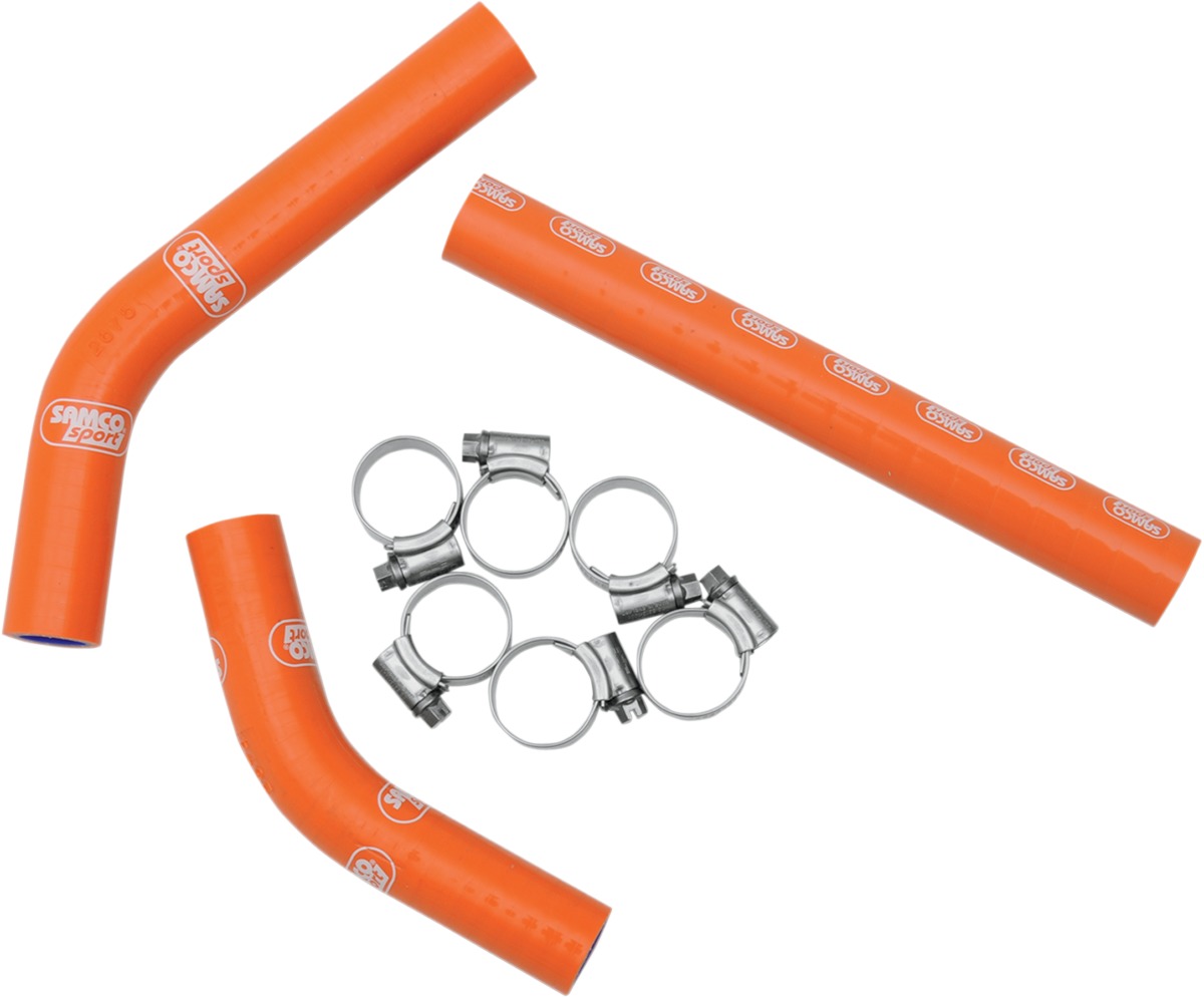 Radiator Hose/Clamp Kit Orange - For 07-10 KTM 250 SX/XC - Click Image to Close