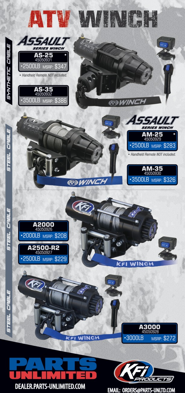 Assault Series Winch 2500 lbs. - Synthetic Cable - Click Image to Close