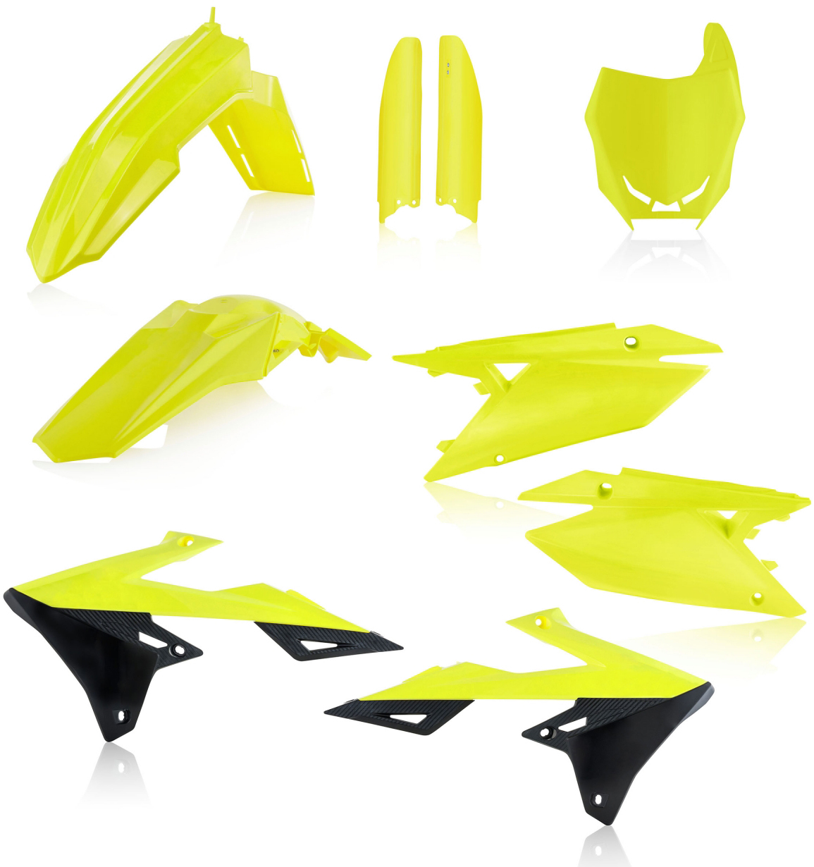 Full Plastic Kit - Fluorescent Yellow/Black - For 18-22 RMZ450 & 19-22 RMZ250 - Click Image to Close