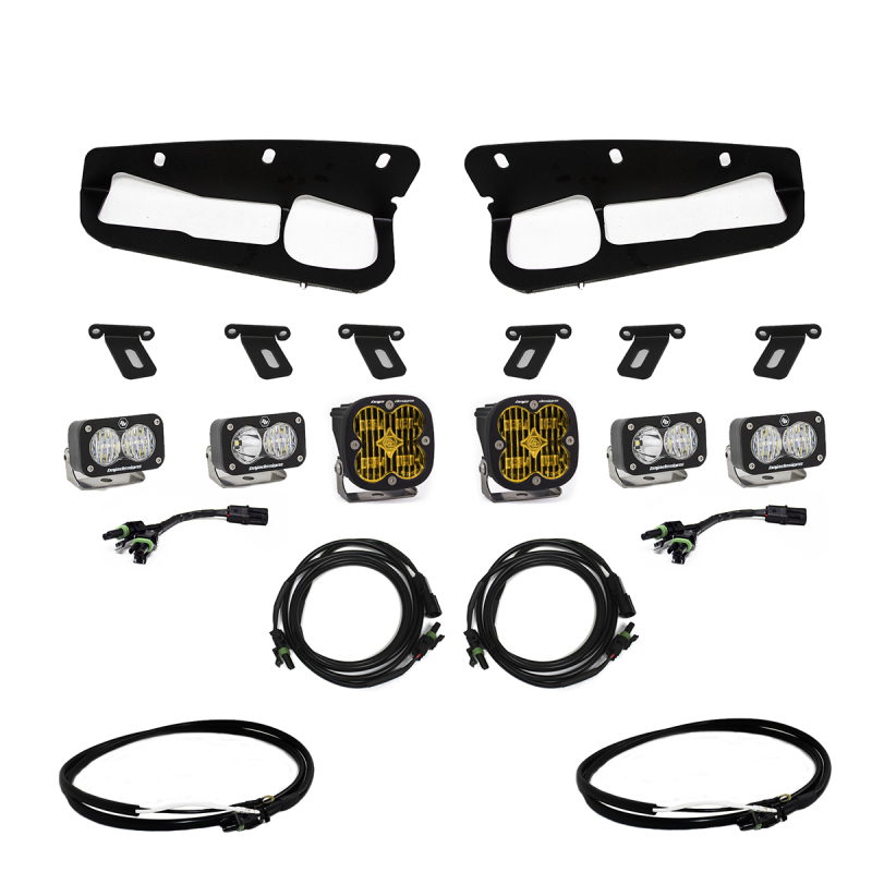 2021+ Ford Bronco Amber SAE Fog Pocket Kit w/Upfitter - Click Image to Close