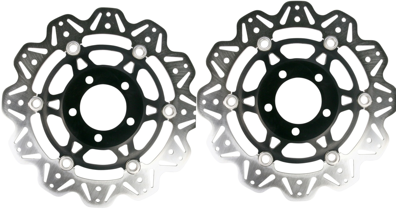 Front VEE Brake Rotors - Black - VEE Style Brake Rotor - Black Center Front Set - Click Image to Close