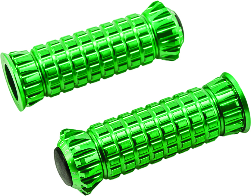 Hi-Tech Fighter Footpegs Green - For Use w/ Puig Footpeg Adapters - Click Image to Close