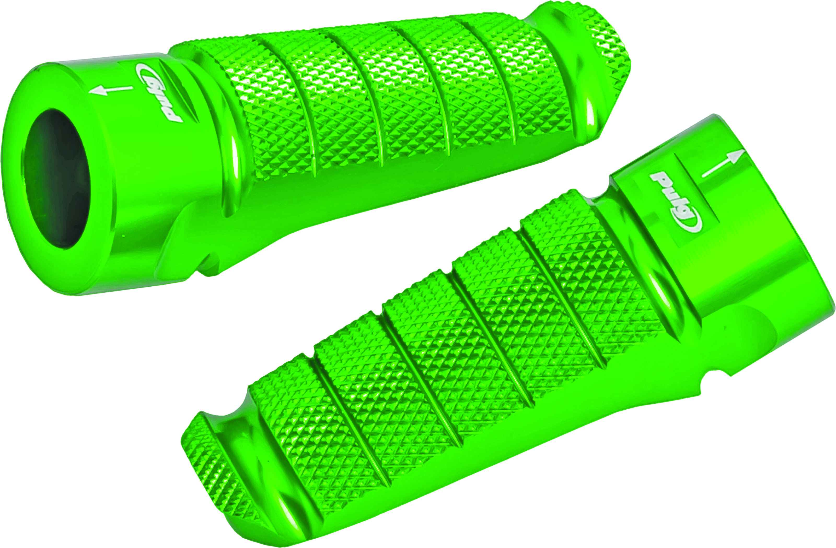 Hi-Tech Racing Footpegs Green - For Use w/ Puig Footpeg Adapters - Click Image to Close