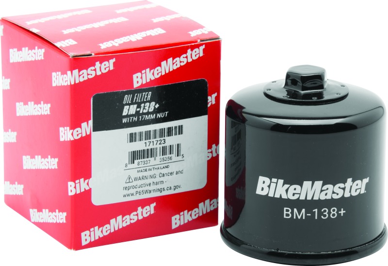 BikeMaster BM-138+ Oil Filter - Black - Click Image to Close