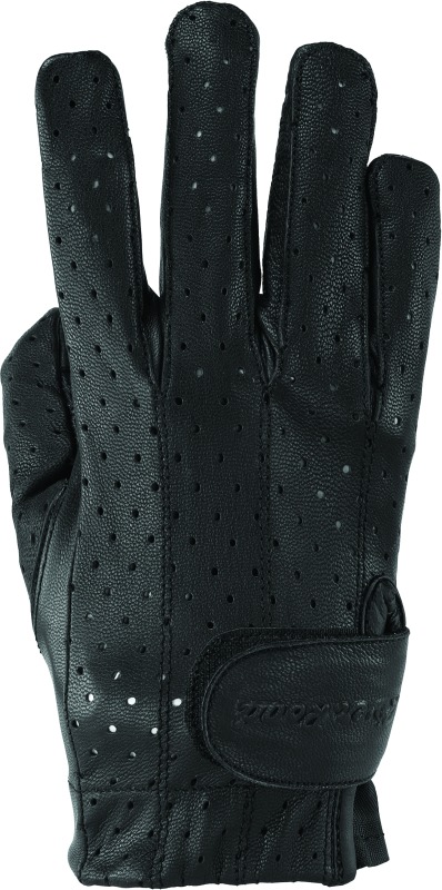 Tucson Leather Perforated Gloves Black Womens - Large - Click Image to Close