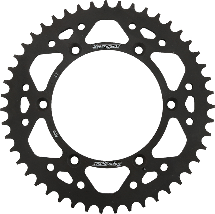 Rear Steel Sprocket 47T - Black - For 80-16 Kawasaki Suzuki - Click Image to Close