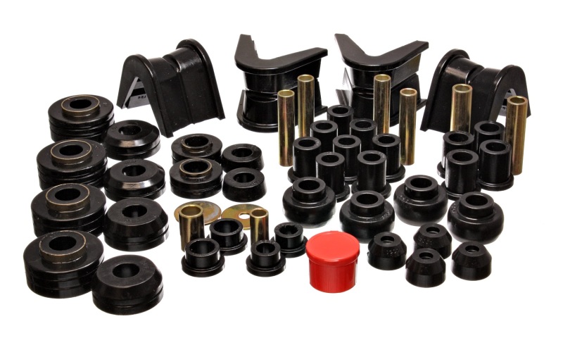 73-79 Ford F-150 Pickup 4WD Black Hyper-flex Master Bushing Set - Click Image to Close