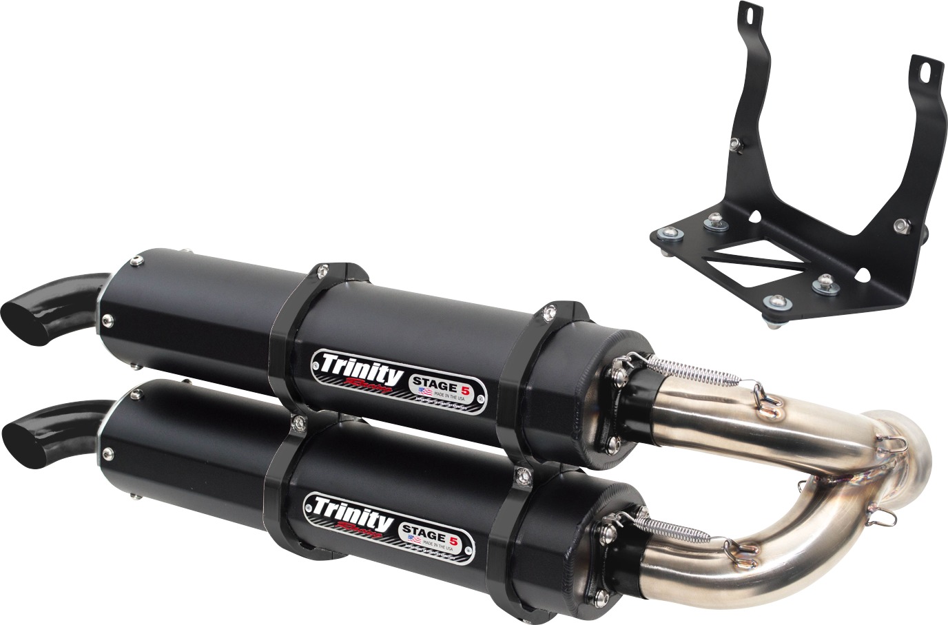 Stage 5 Slip On Exhaust - Dual Cerakote Mufflers - For 17+ Maverick X3 - Click Image to Close