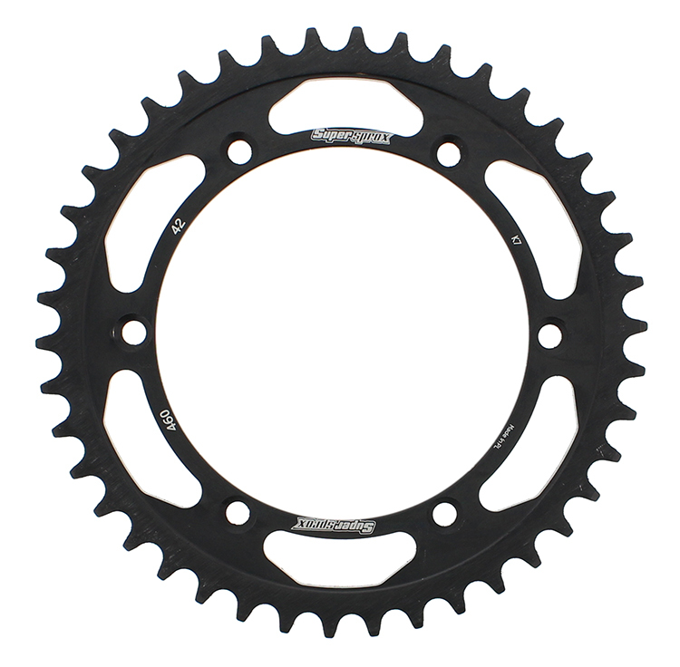 Rear Steel Sprocket 42T - Black - For 82-17 Kawasaki Suzuki - Click Image to Close