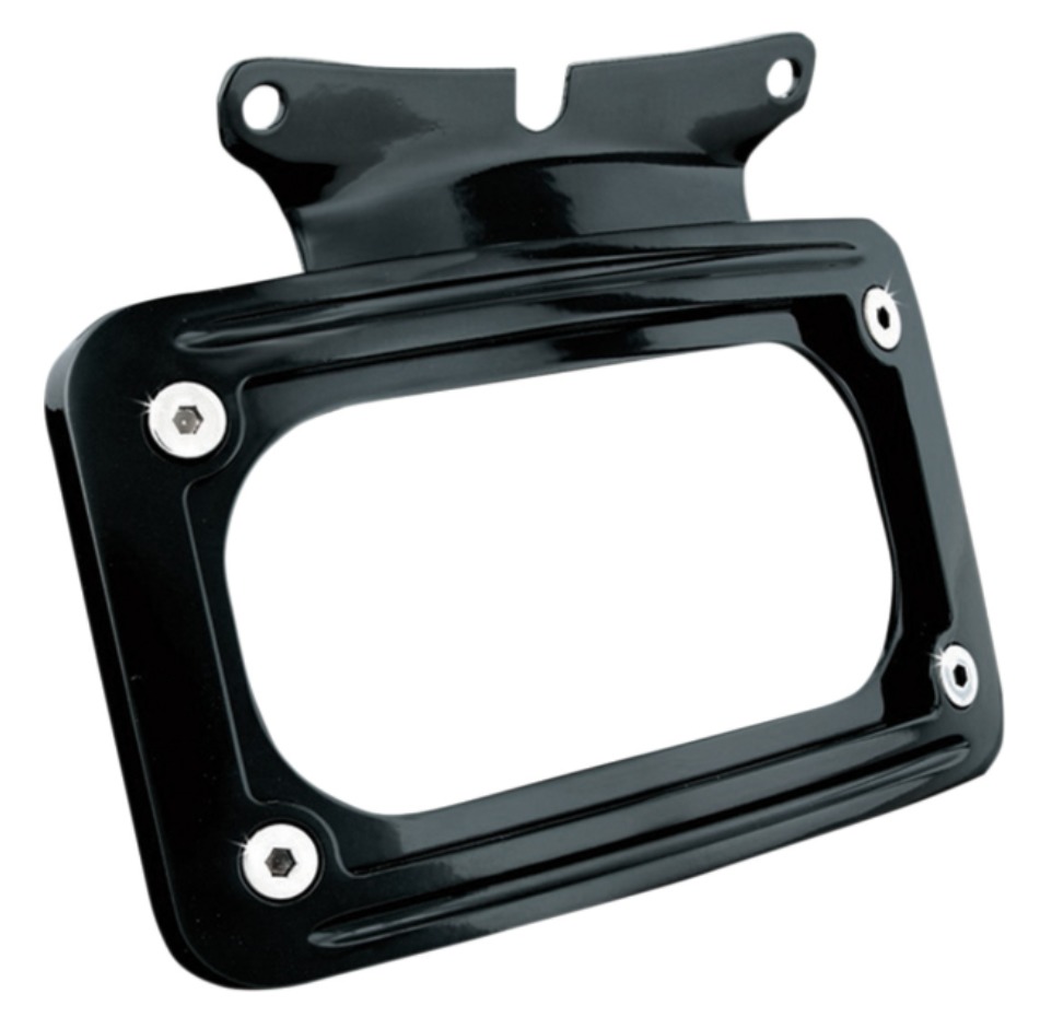 Kuryakyn Curved License Plate Mount Black - Click Image to Close