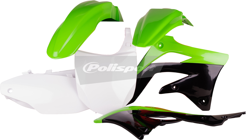 Complete Plastic Kit - Green/Black - For 2012 Kawasaki KX450F - Click Image to Close