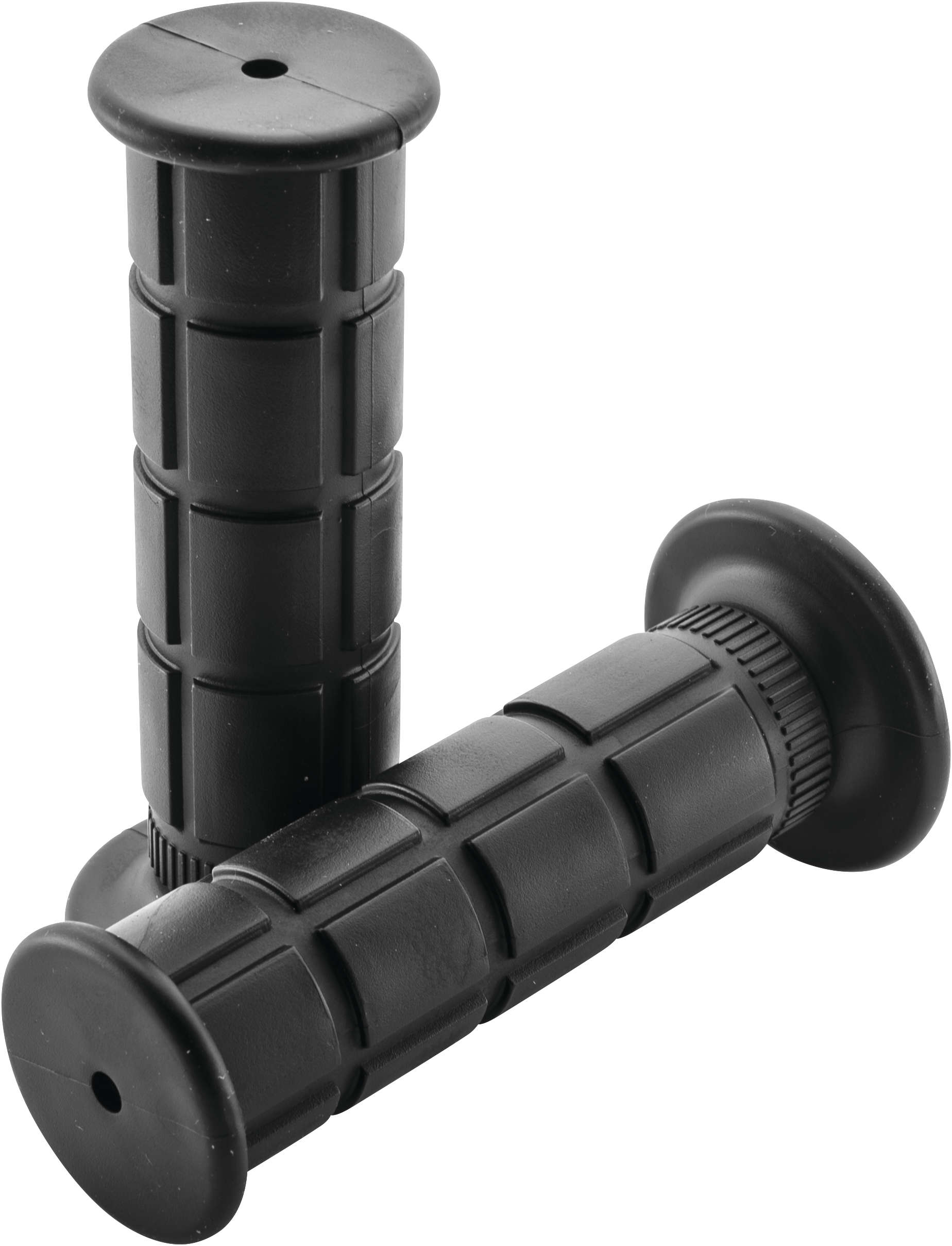 Black "Big Block" Grips For 7/8" Handlebars w/ Twist Throttle - Click Image to Close