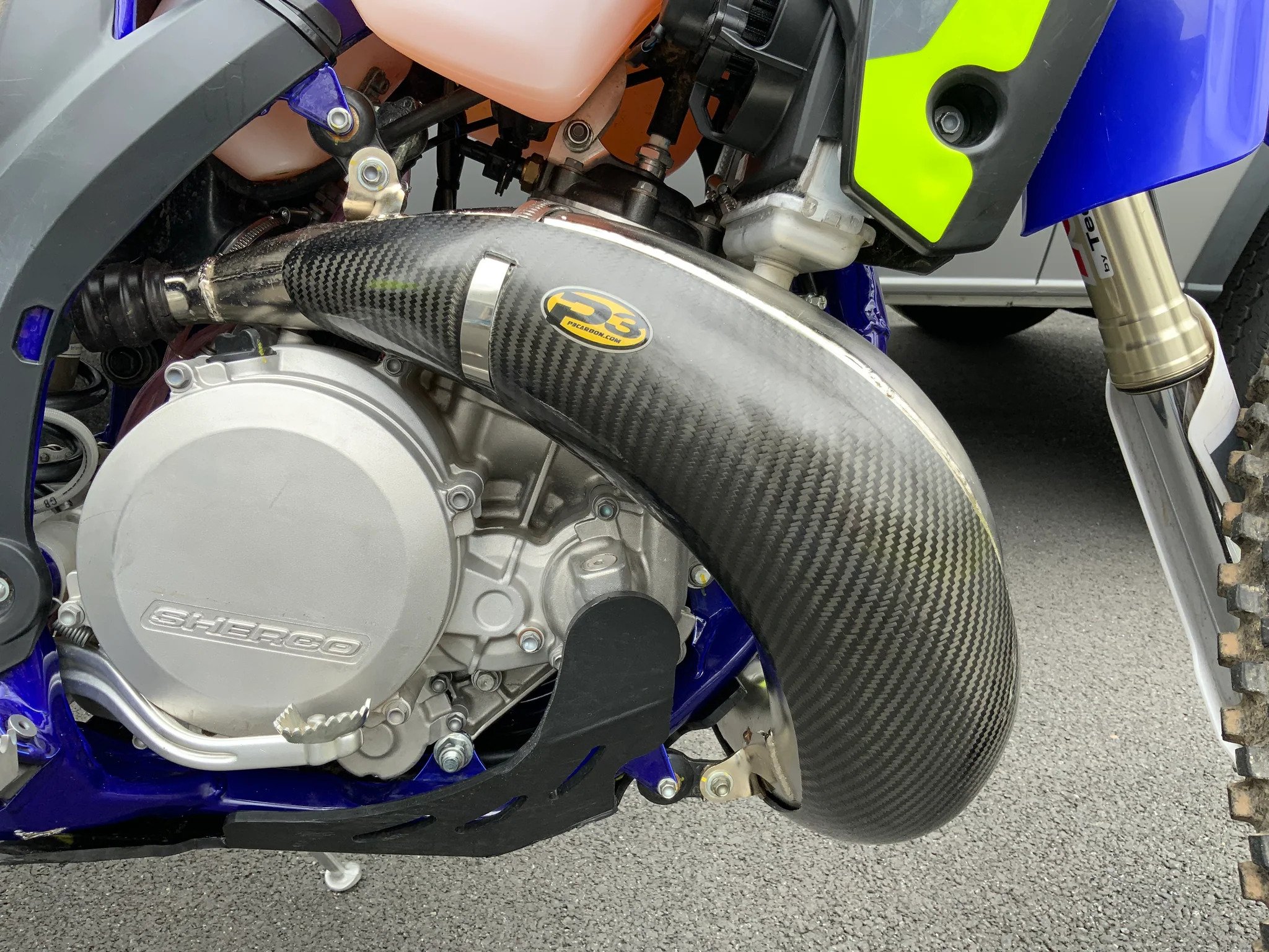 Carbon Fiber Exhaust Pipe Guard / Heat Shield - For 21-22 Sherco 250/300 SE - Click Image to Close