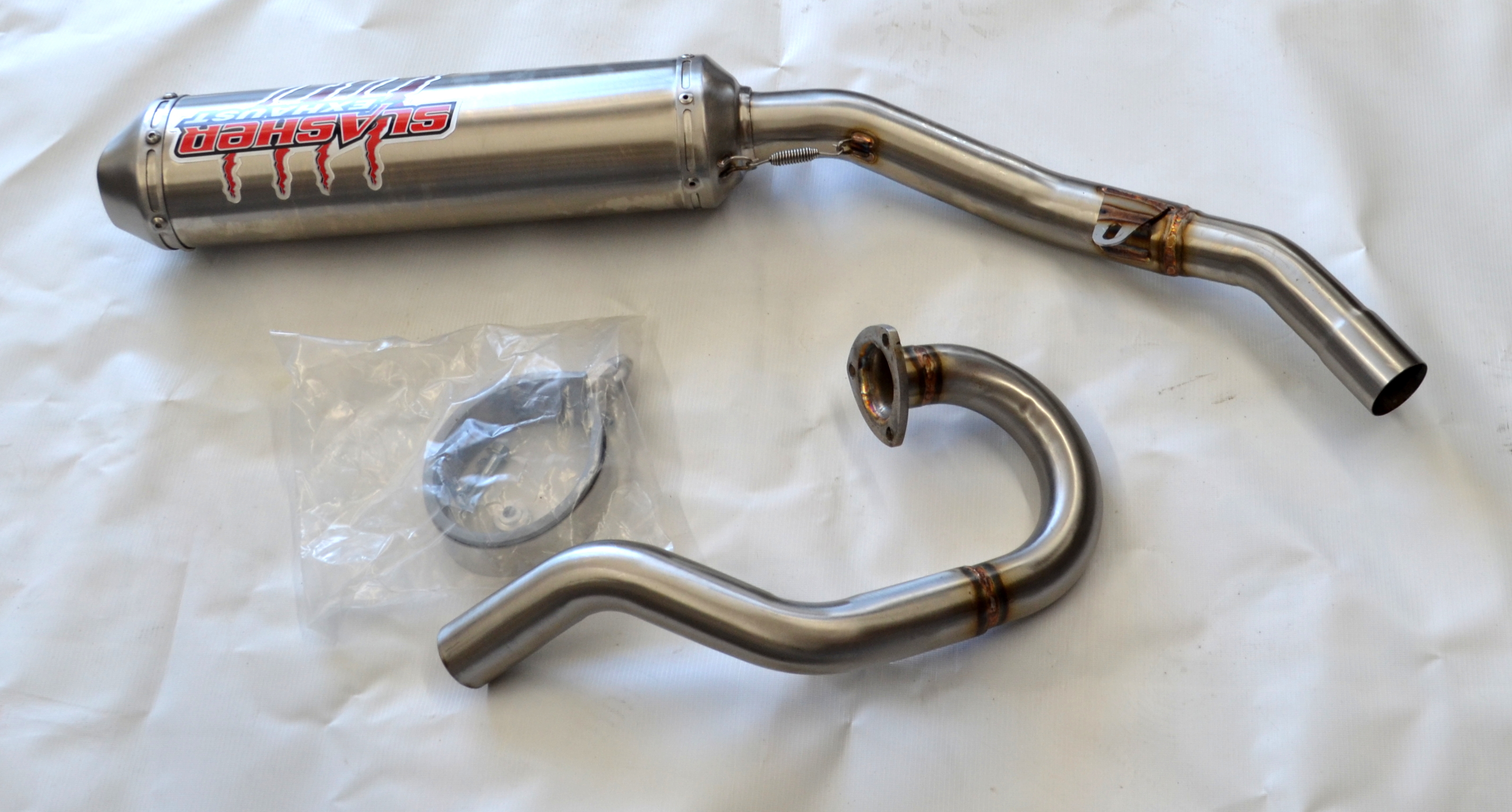 Stainless Steel Full Exhaust - For 08-15 Can-Am DS450 - Click Image to Close