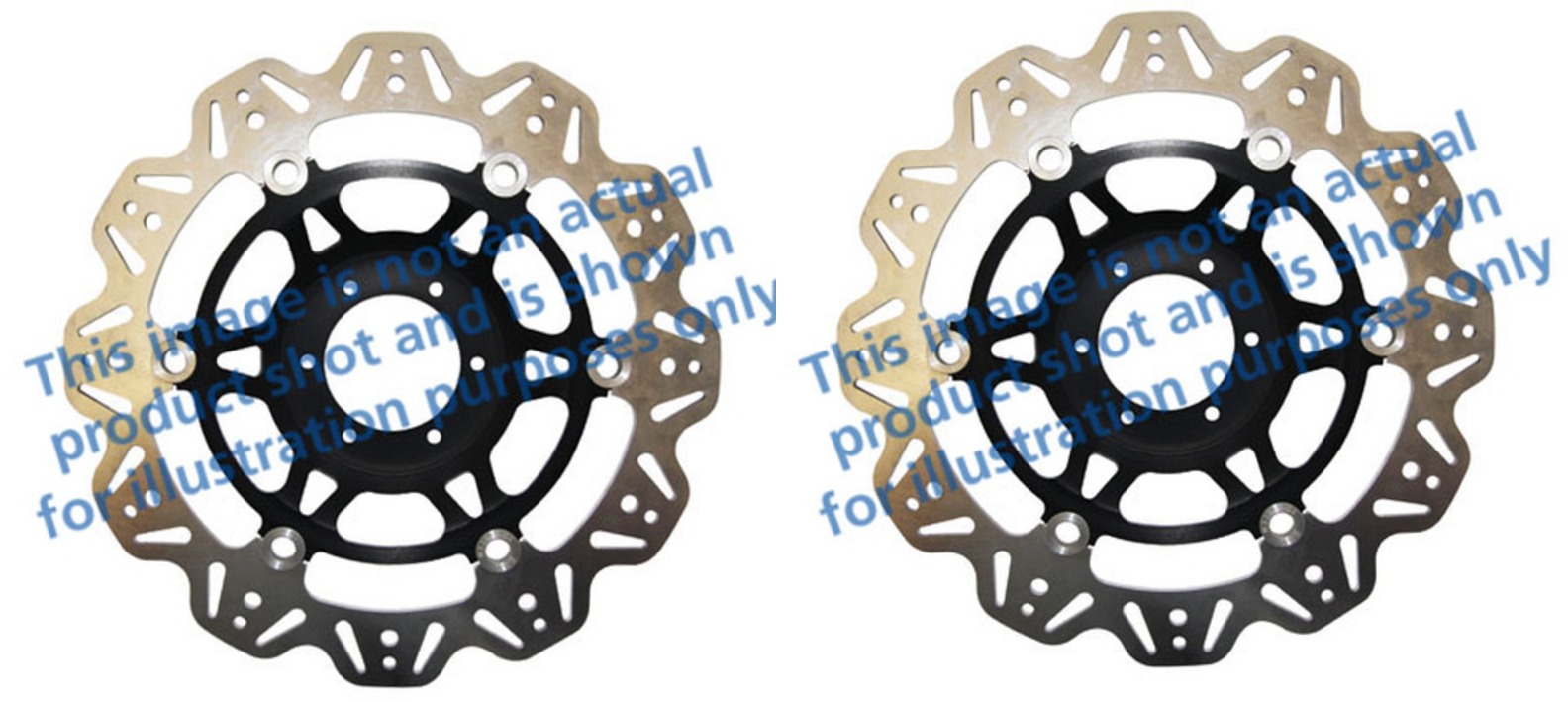 Front VEE Brake Rotors - Black - VEE Style Brake Rotor - Black Center Front Set - Click Image to Close