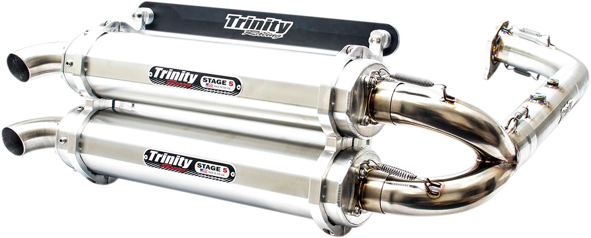 Brushed Dual Full Exhaust - For 16-21 RZR XP Turbo & S - Click Image to Close